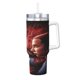 thumbnail image 2 of Vaso de 40 oz con asa y tapa con pajita de Stranger Things, taza aislada, botella de agua de acero inoxidable, taza de viaje, portavasos, regalo, 2 of 8
