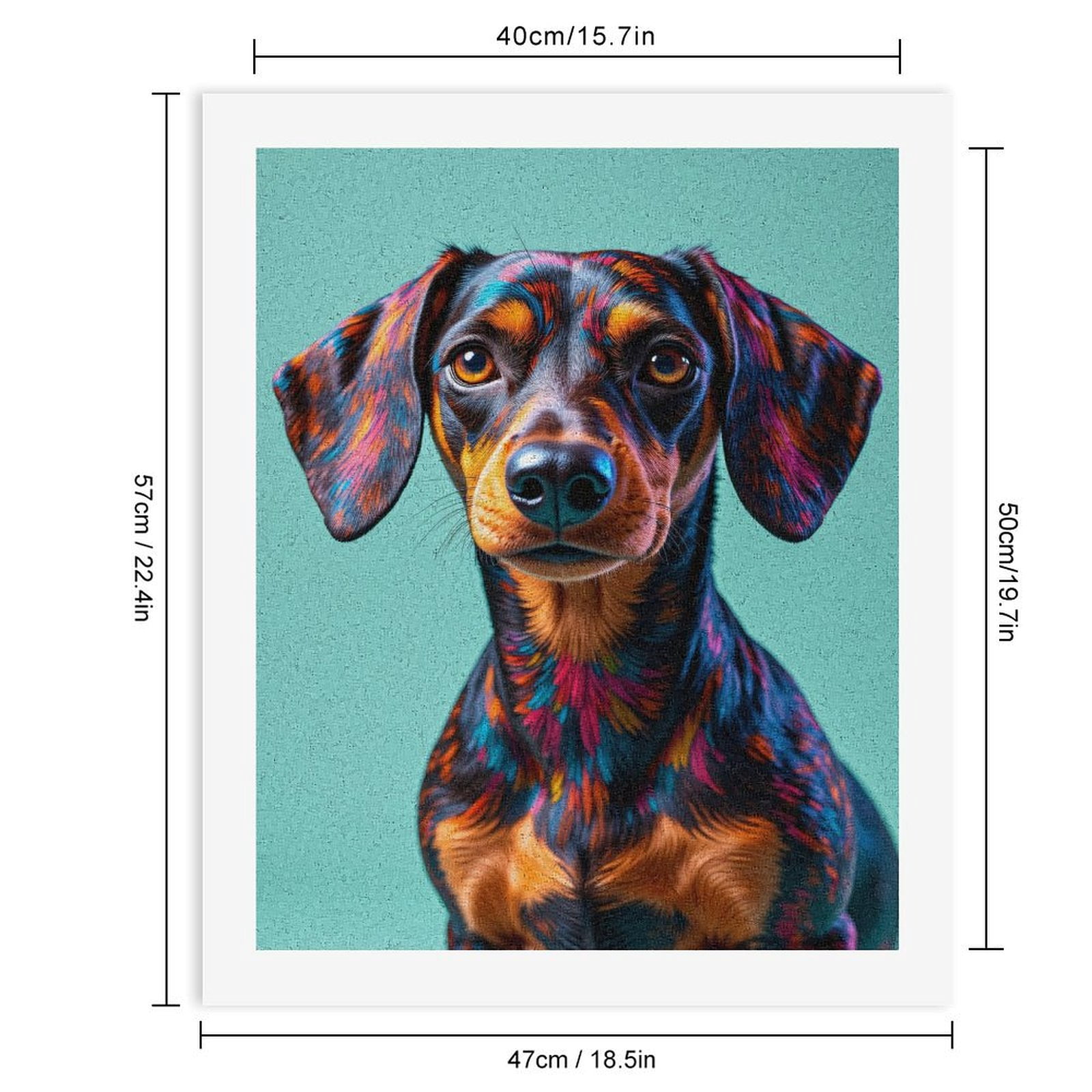 Paint By Numbers Kit for Adults Beginner - DIY Colorful Dog Portrait Art Design Canvas Painting Kits for Adults, Frameless Paint By Number for Adults for Home Wall Decor 16x20 Inch