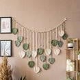 thumbnail image 4 of Macrame Wall Hanging,Leaves Woven Tapestry, Feather Handmade Tassels Boho Wall Decor,Leaves Art Decorations for Nursery Bedroom Living Room Apartment Home Backdrop, 4 of 5