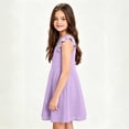 thumbnail image 5 of ITSAME Girls Midi Dresses Mesh Splicing Ruffle Sleeveless Summer Casual A-Line Dresses Purple Size 12-13, 5 of 6