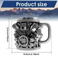 thumbnail image 2 of Qenwkxz Engine Coffee Mug Creative Car V6/V8 Engine Coffee Cup with Handle Novelty Stainless Steel Beverage Mug for Car Lovers Enthusiasts Black, 2 of 11
