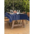 thumbnail image 3 of Outdoor Tablecloth with Umbrella Hole for Patio/Picnic/Party/Camping, Navy Blue Striped Waterproof Table Cloth Rectangle Table Cover Washable, Black Geometric Vintage Stripes Ombre (54"x 80"), 3 of 8