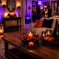 thumbnail image 5 of SLYNSHome Red Rose Berry Mini Candle Ring Wreath, Artificial Black Leaf Small Garland For Candle Table Mantel Indoor Fall Halloween Thanksgiving Farmhouse Tabletop Decor, 5 of 7