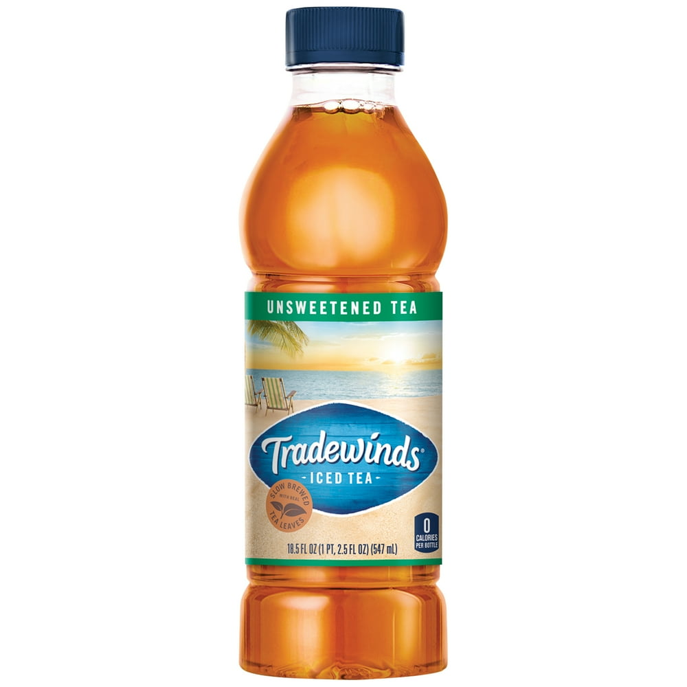 Tradewinds Iced Tea, Unsweet Tea 18.5 Fl Oz (Pack of 12)