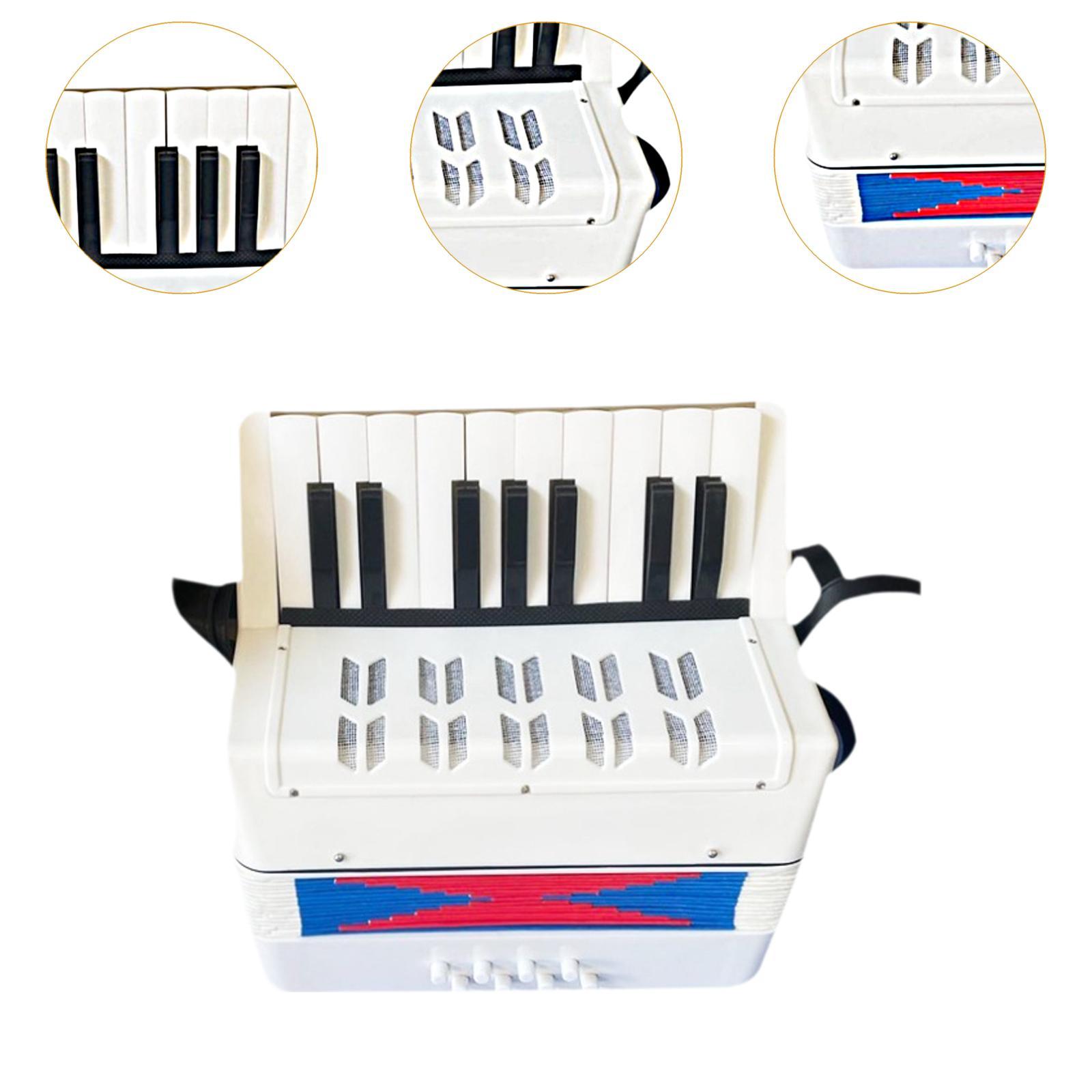 LeeQinersw Accordion 17 Keys 8 Bass Piano Portable Enlightenment Sturdy Musical Instrument