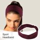 thumbnail image 2 of 3 diademas deportivas para hombres y mujeres, bandas antideslizantes para el cabello, bandas para la cabeza para correr sudor para deportes de fitness, color morado, 2 of 7