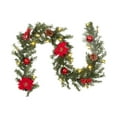 thumbnail image 3 of Guirnalda navideña de flores artificiales, hojas , guirnaldas navideñas, enredadera verde para puerta de entrada, pancartas para fiestas, Rojo 27 m, 3 of 8