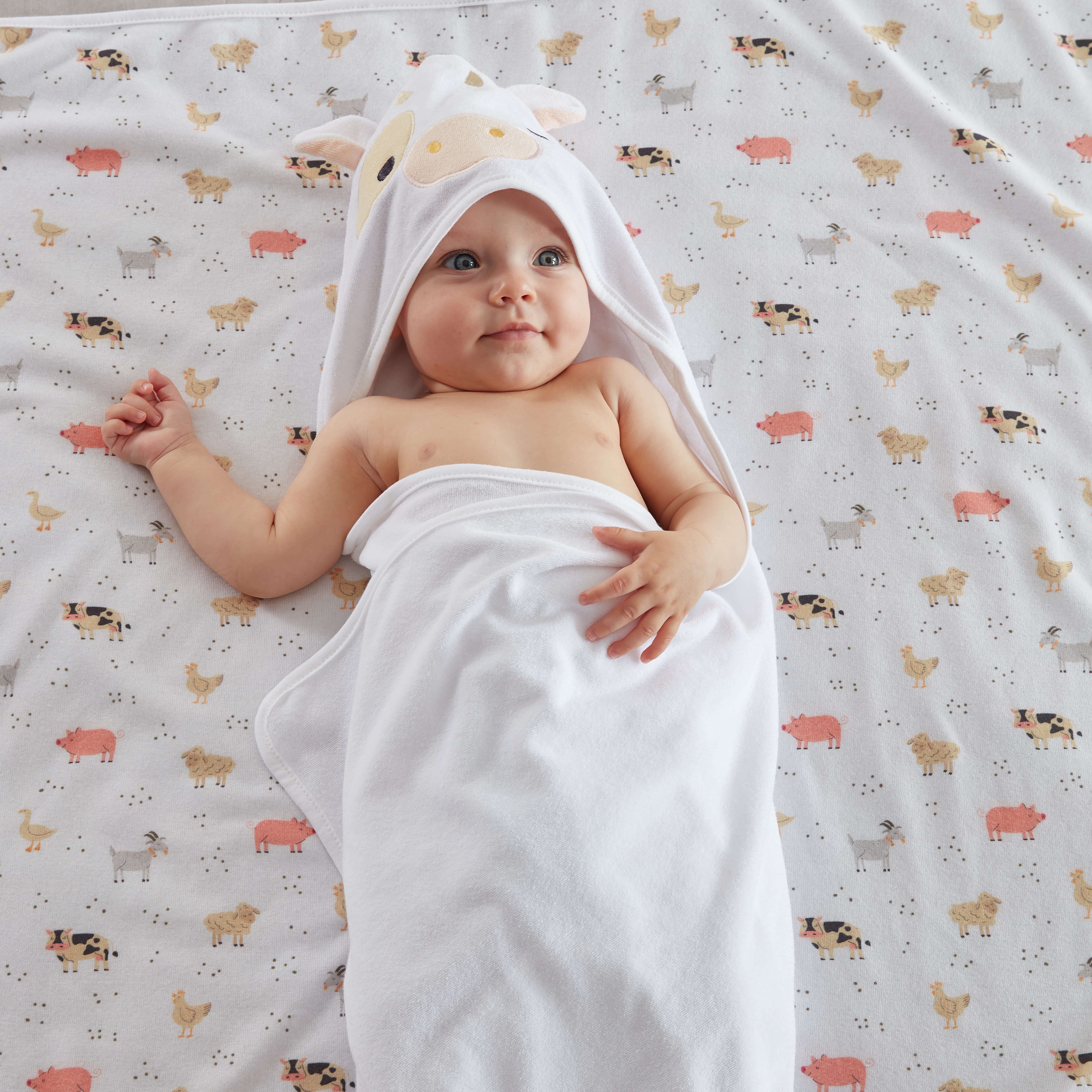 Parent's Choice 30" x 30" Cow Hooded Towel, 2 Pack