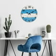 thumbnail image 6 of Beach Themed Blue Wall Clocks Battery Operated 12 inch Silent Coastal Nautical Wooden Clock Decorative for Kitchen Living Room Office Bedroom, 6 of 8