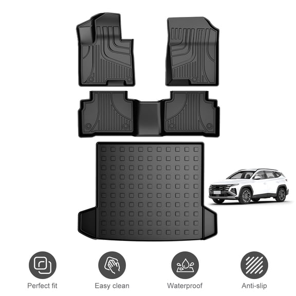 All Weather TPE Floor Liners & Cargo Mat for Hyundai Tucson 2022-2026 (Not for PHEV) Full Set Tucson Protection Accessories