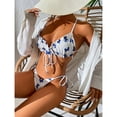 thumbnail image 4 of Traje De Baño De Bikini, Correas Cruzadas Traje De Baño De Bikini De 2 Piezas Estampado De Mariposas Sin Espalda Elegante Para Surfear ANGGREK Otros, 4 of 8