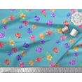 thumbnail image 2 of Soimoi Rayon Fabric Dot,Leaves & Periwinkle Floral Printed Fabric 1 Yard 42 Inch Wide, 2 of 3