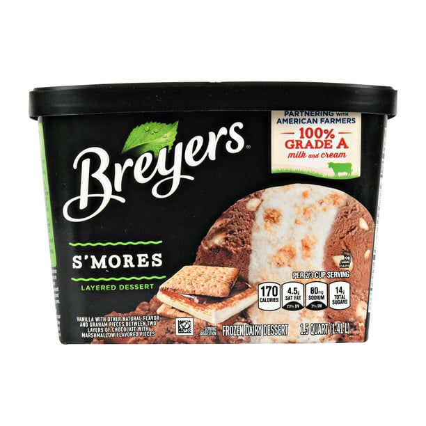 Breyers Layered Dessert S Mores Frozen Dairy Dessert 1 5 Qt Walmart Com