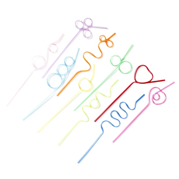 Advancent 10 unids/set pajitas de plástico para decoraciones de fiestas y lugar de entretenimiento pajita de estilo transparente Kits de desorden para acampar