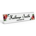 thumbnail image 1 of Printtoo Personalized Desk Name Plate Pretty Floral Custom Acrylic Office Desk Name Plate Accessory 2x8 Inches, 1 of 5