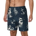 thumbnail image 2 of Uemuo Vintage Marine Pattern Mens Swim Trunks Quick Dry Board Shorts with Mesh Lining, Stretch Beach Shorts Quick Dry No-Chafing Board Shorts-Small, 2 of 9