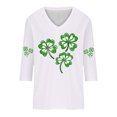 thumbnail image 4 of Odbmxy V-Neck Plus Size Tshirts Women St Patricks Day 3/4 Sleeve Womens Shirts Party Graphic Loose White Funny Leisure Shirts, 4 of 4