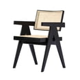 thumbnail image 4 of Banju Mid-Century Modern Dining Arm Chair Set of 2 – Stylish Design with a Durable Wood Frame, Comfortable Seat, and Timeless Cane Rattan Backrest for Sophisticated Dining Spaces, 4 of 6