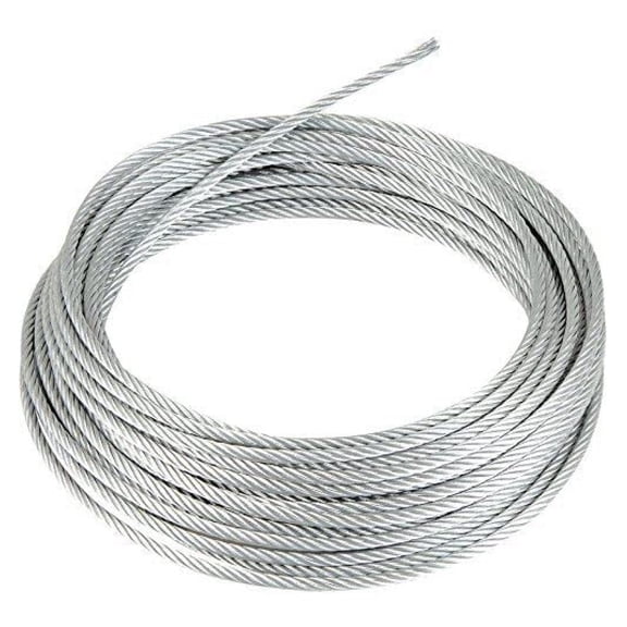 3/8", 7x19 Galvanized Cable: 50, 100, 150, 200, 250 and 500 ft (100 ft Coil)