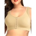 thumbnail image 2 of Plus Size Sports Bra  Women‘s Plus Closure Front Contrast Mesh Post Surgery Wireless Bra, 2 of 7