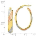 thumbnail image 2 of 10K Rose and White Rhod Scratched-finished Hoop Earrings, 2 of 2