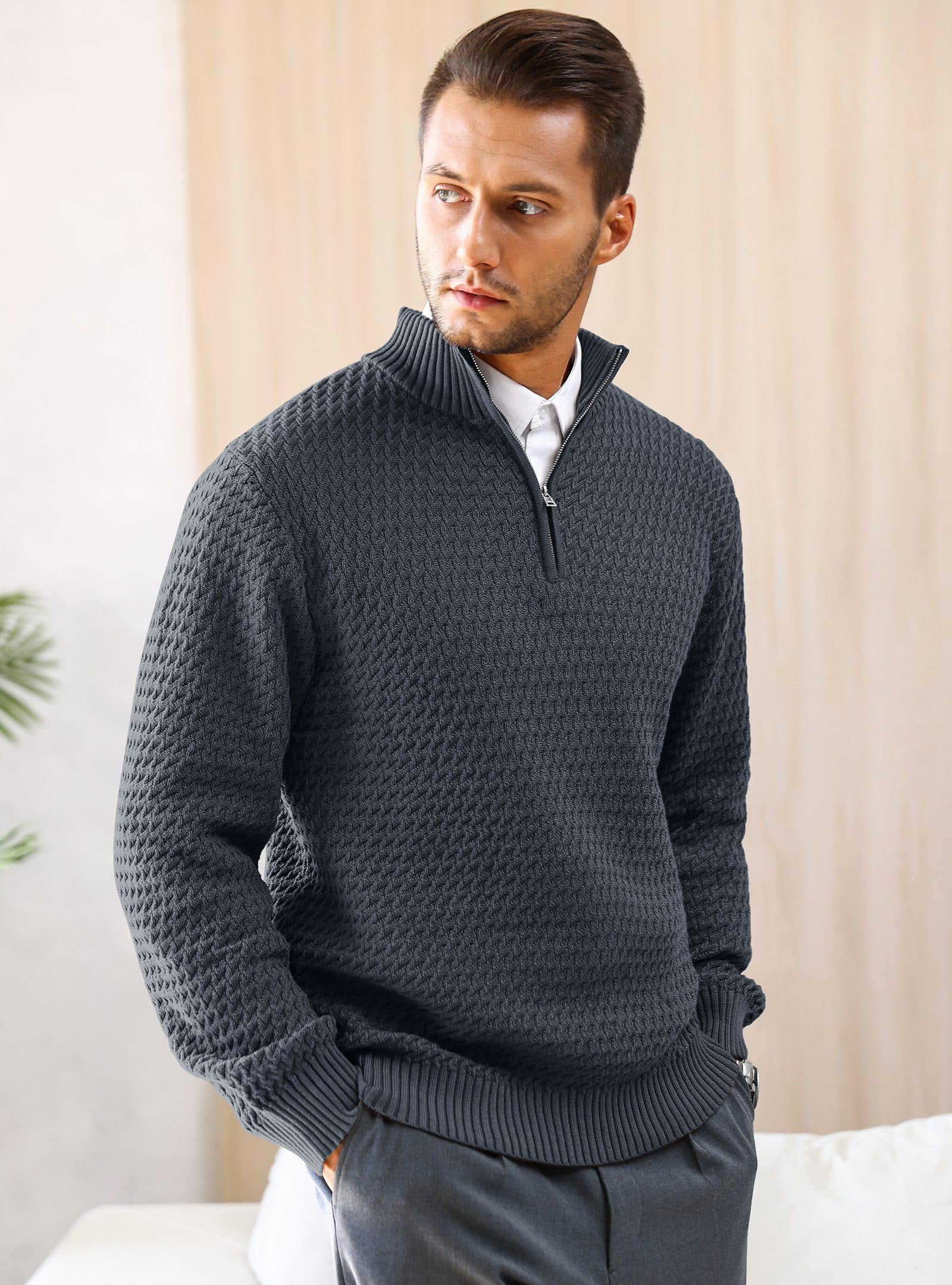 Walmart Black Friday Deals 2025 - Zaitun Men's Cable Knit Quarter