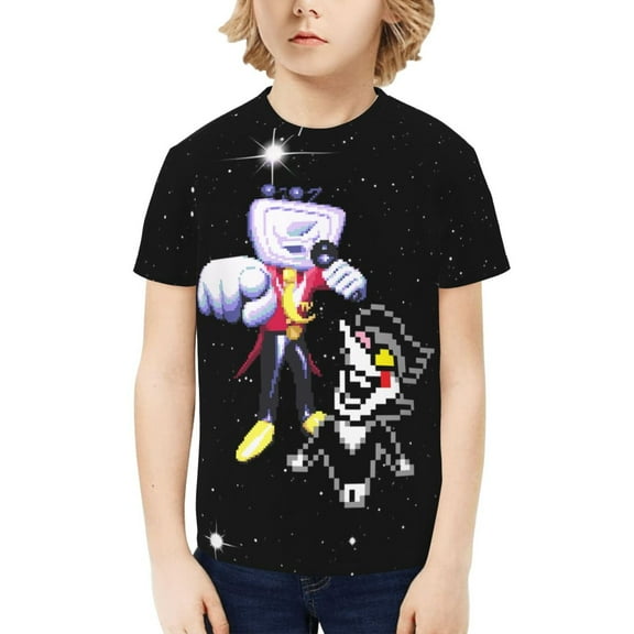 Spamton Deltarune Youth T-shirt Short Sleeve Graphic Tops Breathable Shirt Tees