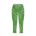 thumbnail image 4 of Simua St. Patrick's Day Women's Yoga Leggings, Green Clover Print High Waist Stretch Pants, 4 of 5