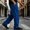 Blue, variant on Men's Corduroy Dress Pants Classic Casual Old Money Pants Elastic Waist Straight Leg Loose Fit Streetwear Commuting with Multi Pockets Khaki
