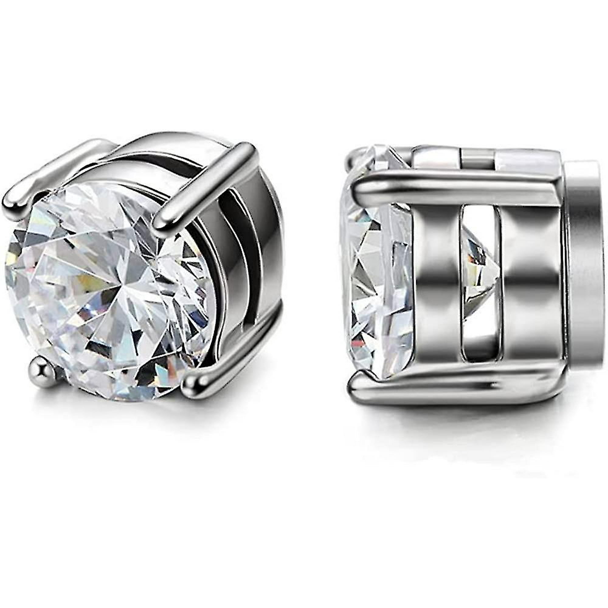 Cubic zirconia magnetic earrings best sale