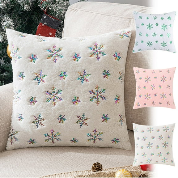 Christmas Decorative Throw Pillow Covers Cozy Boho Farmhouse Cushion Cover with Tassels Soft Accent Pillowcase Bedside Pillowcase Living Room Sofa Cushion