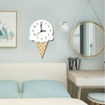 thumbnail image 3 of Vikakiooze Home Decor Nordic Style Ice Cream Wall Clock Silent Wooden Clock for Home Living Room, 3 of 4