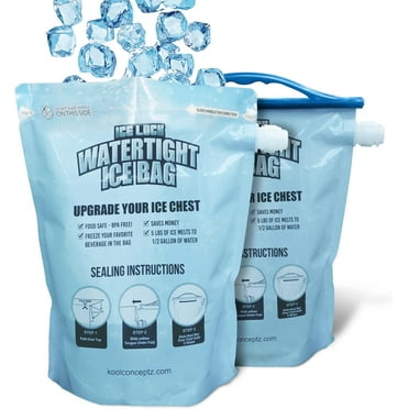 Large Leakproof Ice Bag. Reusable Pack for Cooler - Long Lasting Instant Packs Drop in Cubed to Make Cold, Dry Freezer Coolers Drink Your When It Melts