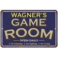 thumbnail image 1 of WAGNER'S Blue Game Room Sign Metal 8 x 12 High Gloss Metal 208120002463, 1 of 1