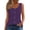 Purple #715, variant on Women's Tanks & Camis 2025 New Ribbed Tank Top Round Neck Button Knitted White Camisole