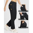 thumbnail image 3 of BALEAF Women's Fleece Lined Pants Yoga Pants Warm Thermal Winter High Waisted Straight Leg Leggings with 6 Pockets Black M, 3 of 7