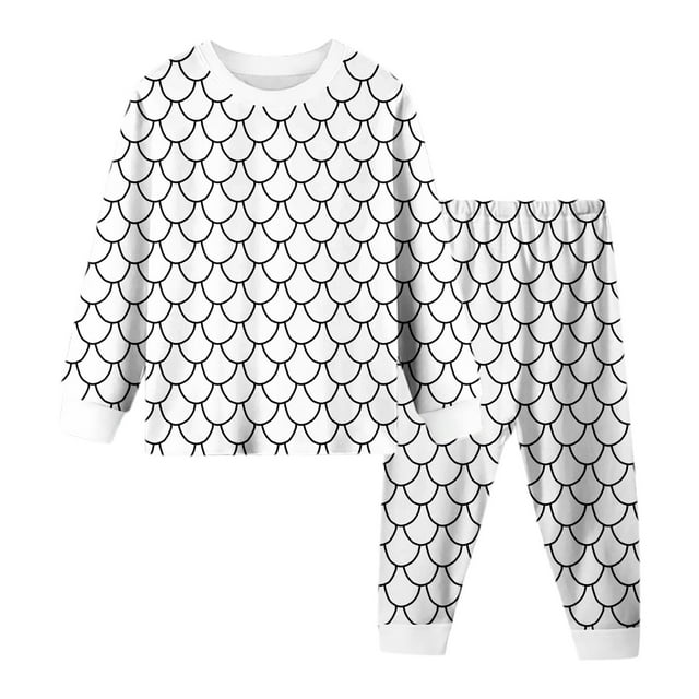Cozy Plaid Print Girls Winter Pajama Set Two Piece Outfit with Soft Pants and Top