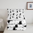 thumbnail image 5 of Manfei Kawaii Kitten Full Size Comforter Sets, Cute Cartoon Animal Bedding Comforter Set, Black White, Reversible, 3 Pieces, 1 Comforter and 2 Pillowcases, 5 of 7