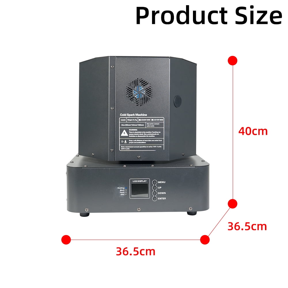 1500W Double Head Cold Spark Machine DMX512 Firework Machine 3-16ft Adjustable for Wedding Stage Party DJ Disco,White
