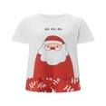 thumbnail image 2 of Ensemble de Pyjama de Noël pour Femmes avec Haut Imprimé Père Noël et Shorts, 2 of 9