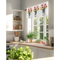 thumbnail image 6 of Watercolors Yellow Red Flowers Window Valance Curtain Wood Grain Rod Pocket Short Curtain for Living Room, Bedroom & Kitchen Window Decor 54x18in, 6 of 8