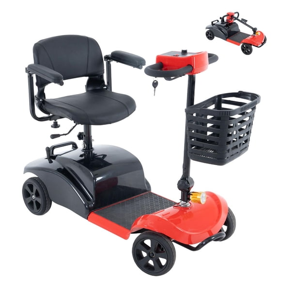 Scooter 4 Ruedas Rojo Soporta hasta 130kg
