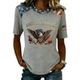 thumbnail image 3 of 250 Anniversary USA Shirt for Women Retro Statue of Liberty Pullover Top Casual Short-Sleeved Patriotic Shirt, 3 of 7