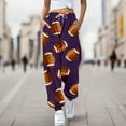 thumbnail image 1 of MKLEKYY Vêtements d'Automne pour Femmes Pantalon de Rugby Imprimé Poches Lâches Sangle Cheville Taille Haute Pantalon de Survêtement Décontracté Pantalon Randonnée Homme, 1 of 3