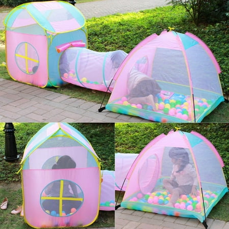 Jungle Basket - 3pc Kids Playhouse Jungle Gym w/ Pop Up Tents, Tunnels, and Basketball Pit for Boys, Girls, Babies, and Toddlers with Zipper Storage Case for Indoor & Outdoor Use
