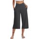 thumbnail image 1 of pantalón elástico de cintura alta 3/4 para mujer pantalones de pierna capris anchos con ajuste activo casual pantalones con bolsillos gris oscuro / 2xl, 1 of 4