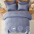 thumbnail image 3 of Flymme Queen Comforter Set with Sheets ,7 Pieces Blue Bed in a Bag Geometric Textured Shabby Chic Bedding Sets for Man Women Bedroom Decor, 3 of 8