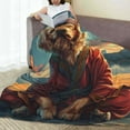 thumbnail image 6 of Pofeuu Meditating Golden Retriever Print Ultra-Soft Micro Fleece Blanket,for Bed Or Sofa,All Season Throw Blankets Flannel Blanket-50"x40", 6 of 7