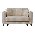 thumbnail image 2 of Ottomanson 61" Convertible Loveseat Sleeper with Storage, Modern Microfiber Sofa for Small Spaces, Beige, 2 of 5