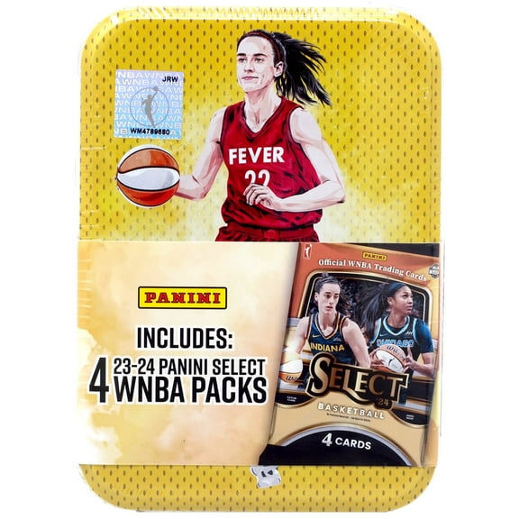 WNBA Panini Prizm Caitlin Clark Trading Card COLLECTOR Tin (4 Packs, Red Jersey)